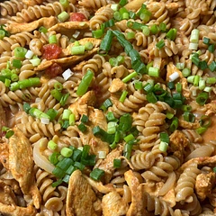I had a leftover cream cheese from a cheesecake and found this recipe. Really suprised by how yummy it is. I personally hate cheese but adding cream cheese to the sauce helped thicken it without giving it the cheese flavour. I used turkey instead of chicken and it was just as good! will do it again in the future