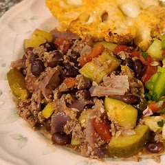I used ground turkey and didn't like the consistency. I also didn't care for the way the balsamic vinegar turned everything sour. 