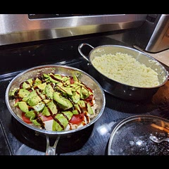 I cut the chicken into bite size pieces and made fried rice on the side, really yummy :)