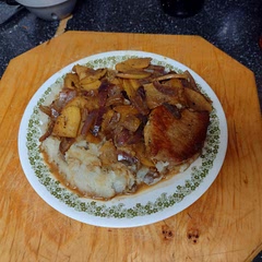 Put it over rosemary and garlic mashed potatoes, it was delicious!!