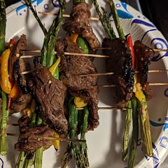 I did a pineapple, teriyaki, and garlic marinade with seaseme seeds, pepper, salt,  and parsley.  Topped it with butter. It was delicious. Juicy middle and you get that crunch on the edges. 