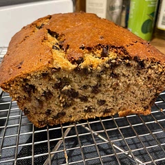 Added 1 cup of mini chocolate chips! Reall good top crust, which is my favorite part of banana bread.
For our oven I had to set it to 380 for 50-55min. Will make again!