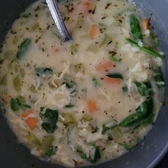 Used 2 tsp of Italian seasoning and about a tbs of corn starch before adding broth to thicken it a bit. Used rice instead of orzo. Very good!
