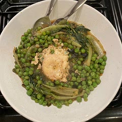 Adapted by also using Leon’s recipe and adding a poached egg - perfect spring recipe