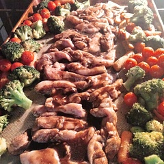 I substituted the tenders for sliced boneless skinless chicken thighs because we prefer juicy dark meat to white. 