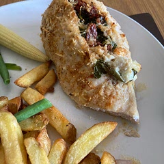 Would leave shallot out next time or mince it or precook it as was still crunchy. Didn’t use Panko and also put extra Parmesan on outside of chicken. Very tasty would make again