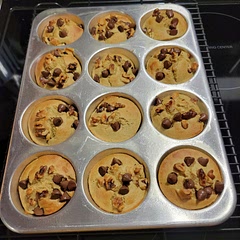 Yummy, more dense but still good. Added walnut pieces to the top top.