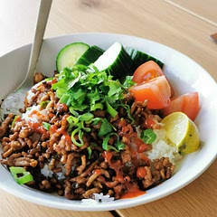 Super delicious! Obviously meat is the main ingredient, and next time I'd expand the vegetable sides to balance out the sweet. 