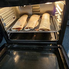 I made some with Canadian Bacon. I also used shredded Mozarella cheese. All were delicious. 