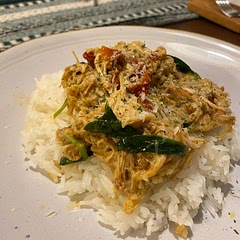 YUM! Added more spices & cheese! So good. Turned out well even without sautéing the chicken, onion & garlic. I just threw it all in!