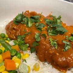 Good recipe! I cut it in half and used tofu vs chicken. I agree with the other reviewer saying too much tomato paste. Very good and easy!