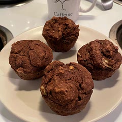 Delicious! I used maple sugar and these were not overly sweet. I also left out the chocolate chips to keep them a little healthier.