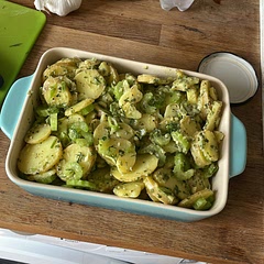 Great summer barbecue side, with no risk of mayo going bad in hot weather. Delish!