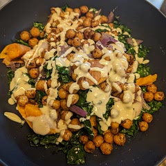 YUMM! 
we didn't have broccoli, but you can put just about anything in this. It is so delicious. Anytime I get to roast chickpeas is a win for me. 