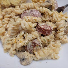 Added mushrooms when i was melting the butter.. so i added more butter (I love mushrooms so I add them to every recipe haha)

Turned out super good! I mixed mozza and swiss for a little different flavor profile.