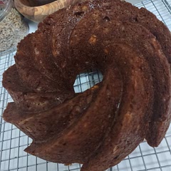 Used a Bundt pan and threw in some toasted walnuts- cuts the bake time down and makes a fun shape to slice!