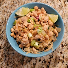Tip: make the sauce first. Everything else cooks relatively fast and I found myself letting the chicken cool down for a little too long.

The sauce is the prime star of this dish! Don't be shy on the lime, this citrus really makes the sauce top notch.