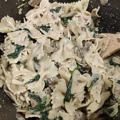 Sprinkled extra Parm on top of my bowl. This was very easy and yummy. I only used one onion and ended up using 16 oz. of pasta.