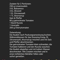 Yasir hat es nicht geschmeckt, wegen den Nudeln und das dressing fand ich auch zu sauer mit balsamico

