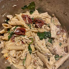 I used dairy free shredded cheese ( didn’t have dairy free Parmesan cheese), dairy free cream cheese, and soy milk and it tasted good.