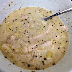 Added Italian and Herb seasoning, Garlic powder and Onion powder. Omitted the peas. 
