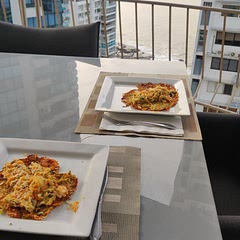 Keto breakfast tacos. Scrambled eggs with diced green onions and fresh parsley. The tortillas are a fantastic foundation. 