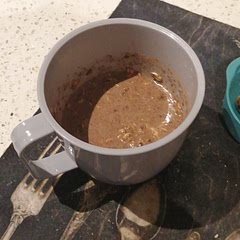 Added some chia seeds, and used maple syrup as sweetener. I took the coffee, which was granular, and dissolved it in a Lil hot water before adding to the bowl.