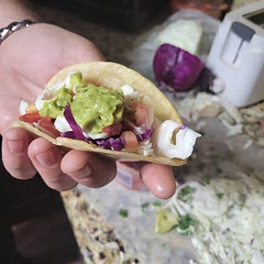 It was really good. Substituted the seasoning for Blackstone tequila lime seasoning for the fish. Substituted the avocado creama for guacamole and added Pico de Gallo 