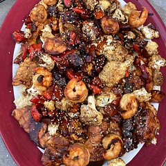 I added some shrimp to this and doubled the recipe
 for a crowd! It was a hit!