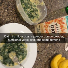 So easy and so good. I prefer oat milk so I used Extra Creamy Oat milk. 
No nutmeg but threw in some tumeric (abt a pinch) will be making again! 
Although if you need to feed a family who likes creamed spinach I’d double up on the recipe for sure. Lol
