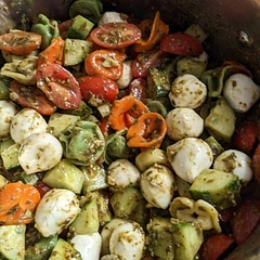 Made with cucumber instead of red onion 