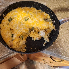 Turned out great as is. Used minute rice  for the first time and had no issues. We made in an oven friendly deep pan and made it one dish cooking by taking out the chicken then onion and adding back after cooking the rice in the pot.