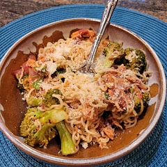 Added broccoli and a little parmesan cheese