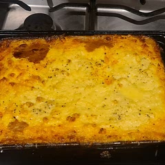 I've made this twice now and both times the mash has been really sloppy! I used less milk this time and waited for the mash to cool before adding on top of the meat butnit still came out sloppy. Saying that it still tasted delicious. I would be interested to know if anyone has managed to cook it without sloppy mash on top?