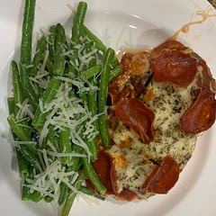 It was tasty. Next time I will use a thicker marina sauce and fresh garlic. The marinara got watery in the bottom of the pan. I definitely recommend pound out the chicken breasts to make them thinner.