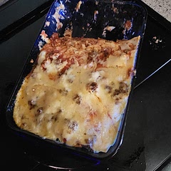 Needs a little more heat next time. And I won't  forget to grease the casserole  dish