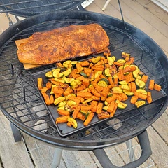 Used the recipe but cooked it on the grill with a cedar plank and added sweet potatoes. 😋 