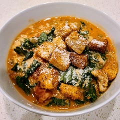 I followed the directions as written, except for leaving out salt due to a low sodium diet, the optional step of using an immersion blender adds a delightful creaminess to the soup, I highly recommend it if you're able! Plenty of leftovers for two people!

Edit* I've made this about a dozen times or more now and this remains one of my all-time favorite recipes.  Such delicious comfort food!  If you want it a bit spicier, swap out the red pepper flakes for aleppo pepper to get a bit more rich flavour with a bit less heat.  We've made this for family and friends on multiple occasions, serve with some sourdough bread and butter and this is an instant favorite for family and friends!