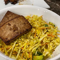 So good! So easy! Only modification was cutting maple syrup in half. 

Added to coleslaw cabbage mix with cucumbers, sesame seeds, sunflower seeds, and teriyaki marinaded tofu.