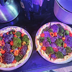 Made it with Boursin cause goat cheese is a no go. Purple cauliflower. Added some cherry tomatoes. Fire. Will likely use za'atar as seasoning base next time for added oomph