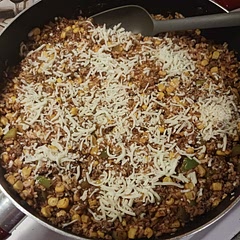 Very tasty! All the spices are worth the trouble. I didn't use beans and I used mozerella cheese. Served with tortilla chips. Didn't need anything else! It was a hit, will make again. Plus I LOVE the one pot meal. 