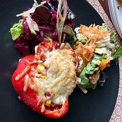Freakin good, especially with the two fresh salads I created haha! Fermented beetroot with ginger, salad, orange, loaf, home made pickles and the other with kimchi, maple and soy