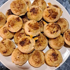 We only rolled the top half of the muffins in the butter and cinnamon sugar as we found it easier and still tasted great!