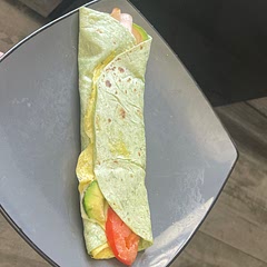 Replaced a regular tortilla with spinach wrap. But it’s delicious and easy! Using this as my go to for meal prepping breakfast!