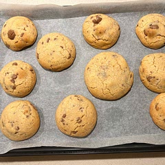 Quick, easy and all in one bowl. I used crushed maltesers instead of choc chips.