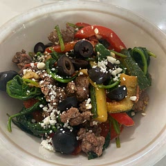 Also added black olives, zucchini and extra red pepper