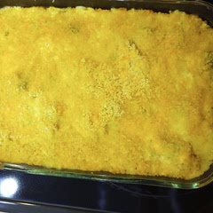 Very good recipe I put bread crumbs on top with cheese for some crunch. I would definitely recommend this my kids like it so that's a plus.