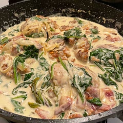 Paired it with fettuccine, and it tastes great! Genuinely can’t think of anything wrong with it that wasn’t probably our fault, haha