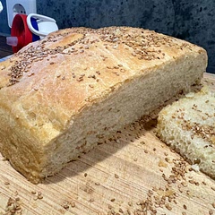 So good and easy!!! Crunchy and chewy and yet soft! I love and will definitely do it again. 
I used a cake pan and I like that there’s is more “crunchy area per bite” with the crust I got. I used sesame seed which goes well but I don’t know yet how to make them stick to the top a little better. 
I deflated it by using some flower and folding the edges of the dough in. No kneading needed so that was a huge plus.