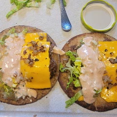 These were tasty AND easy. I have a separate recipe for Big Mac sauce that I made ahead of time and the rest came together in 20 minutes. 